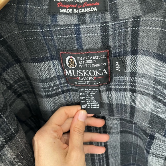 -Muskoka Lakes Plaid Button Down- - Picture 2 of 4